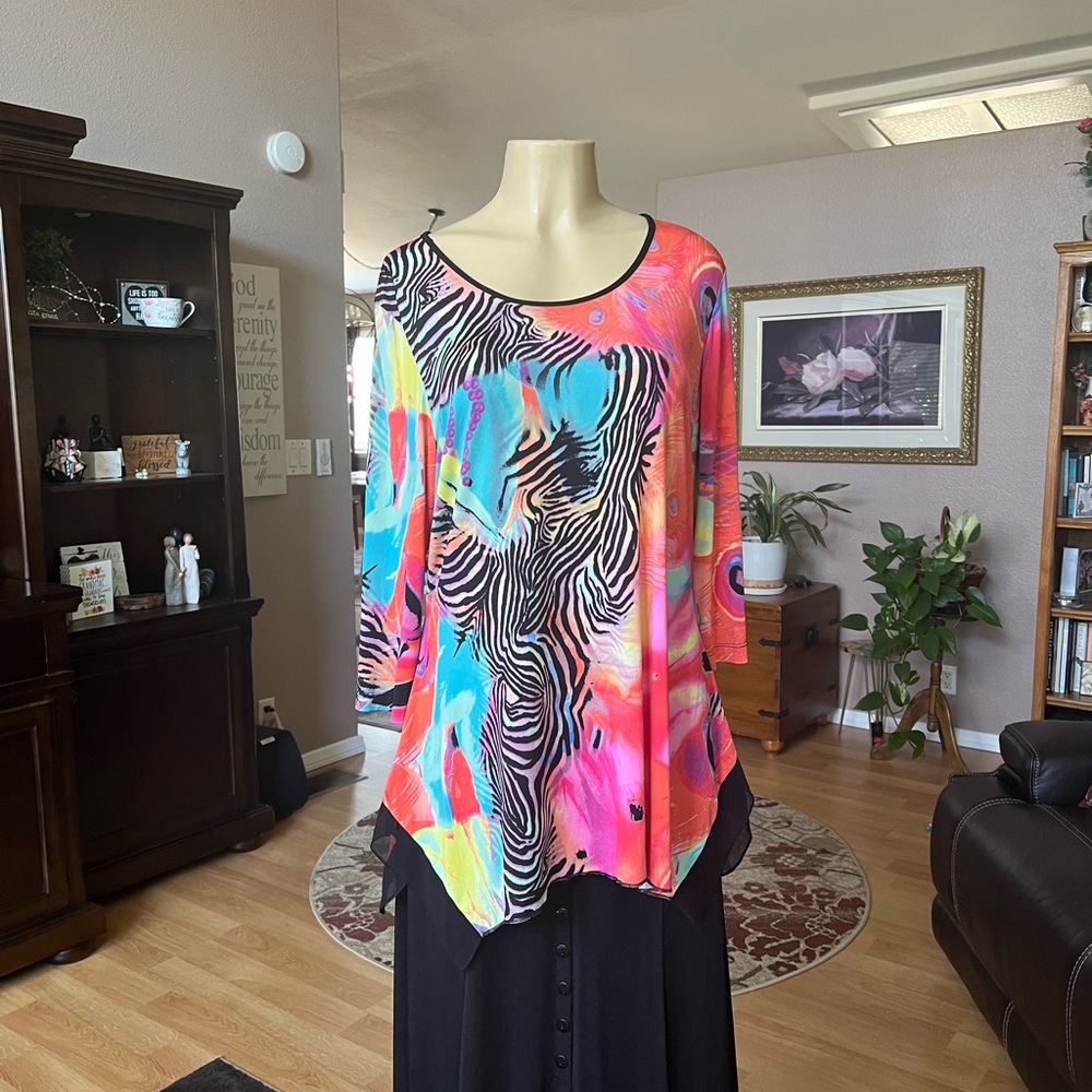 Nygard multicolored 3/4 sleeves blouse-size L - Picture 7 of 9